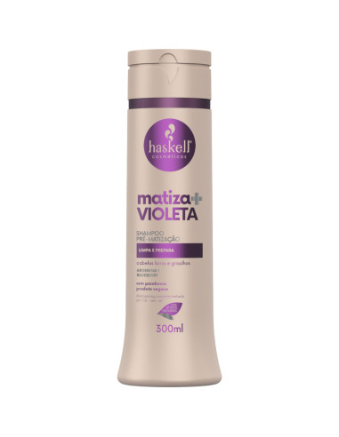 Shampoo Haskell Matiza+ Ultravioleta 300g para Cabelos loiros ou grisalhos