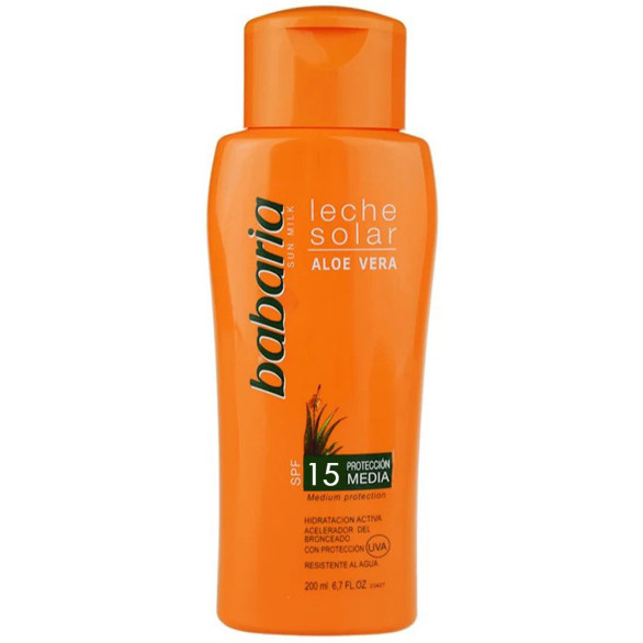 Babaria leche solar aloe vera SPF 15, 200 ml