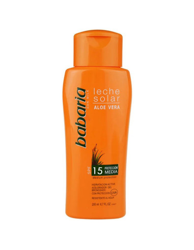 Leite Proteção Solar Babaria SPF15 Aloe Vera 200ml