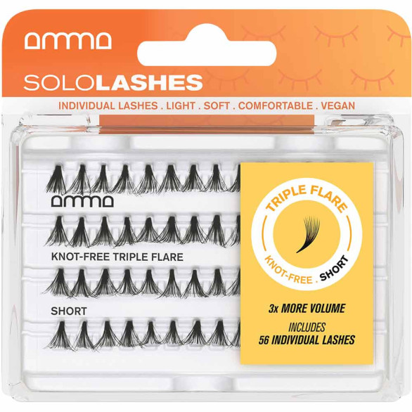 Amma Sololashes Knot Free Triple Flare S pestañas individuales 56 unidades