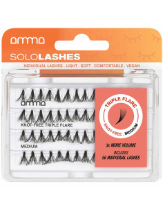 Amma Sololashes Knot Free Triple Flare M pestañas individuales 56 unidades