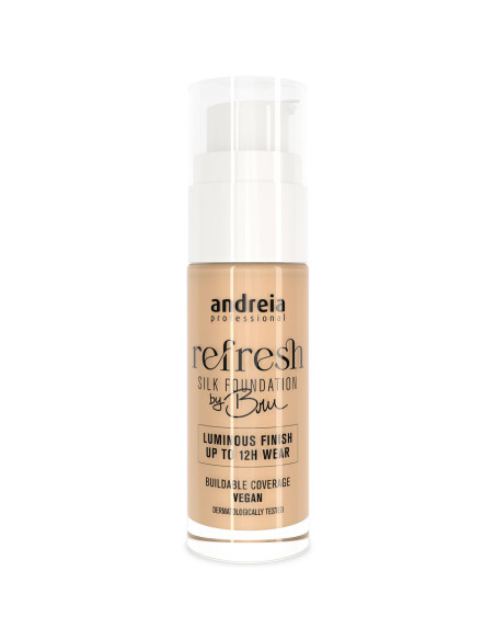 Silk Foundation Andreia Refresh 30ml, base sedosa,acabamento perfeito!