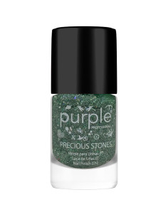 Verniz Purple Precious Stones P77 Emerald 10ml, em tom verde glitter