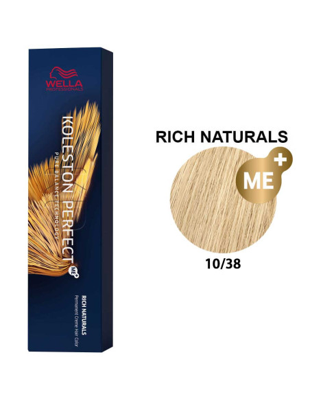 Wella Koleston Perfect ME+ naturales intensos 10/38 rubio extraclaro dorado perla 60 ml