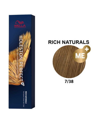 Koleston Perfect Naturais Ricos 7/38 Louro Médio Dourado Pérola 60ml - Wella Professionals