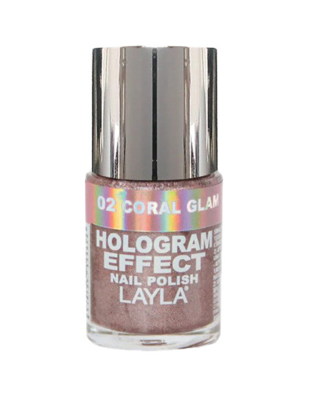 Verniz Layla Coral Glam 02 Hologram Effect 10ml