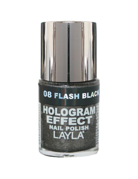 Verniz Layla Flash Black 08 Hologram Effect 10ml