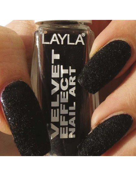 Layla Velvet Effect 12 negro microfibras nail art