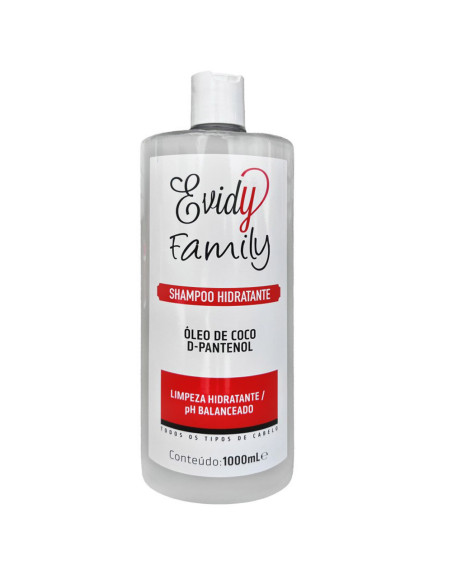 Shampoo Evidy Family Óleo Coco e D-Pantenol 1L Hidratação Capilar