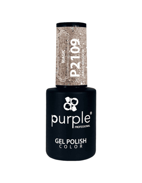 Verniz em Gel Purple P2109 Magic Kingdom 10ml Prata Diamantado