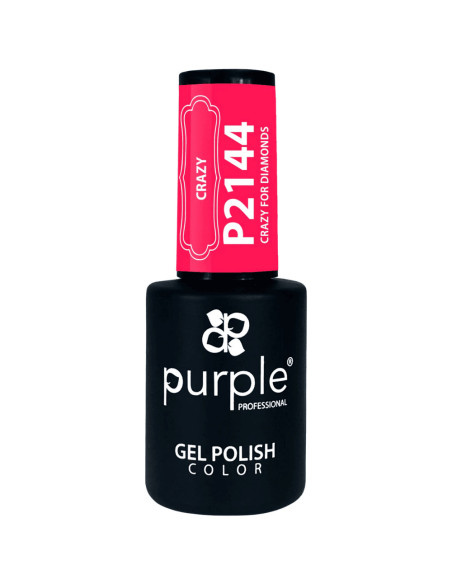 Verniz em Gel Purple P2144 Crazy For Diamonds 10ml Rosa Neon