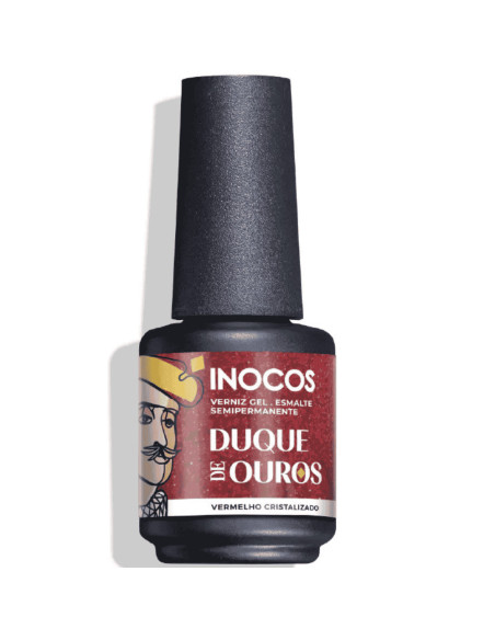 Verniz Gel Inocos Duque de Ouros 15ml Vermelho Cristalizado