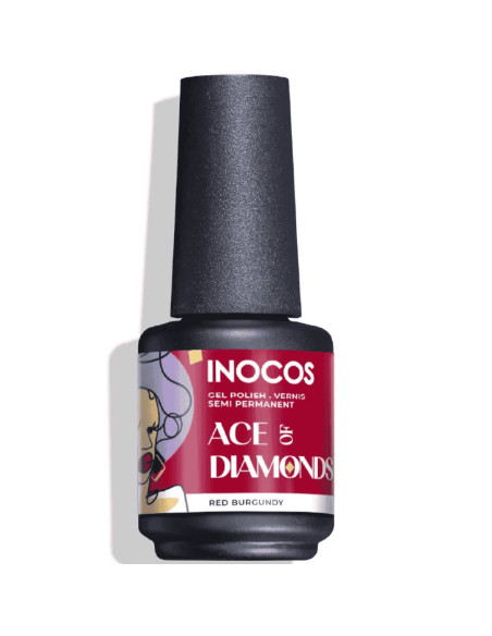 Verniz Gel Inocos Ás de Ouros 15ml Vermelho Borgonha