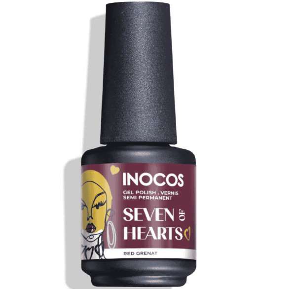 Esmalte semipermanente Inocos QH6 Bisca de Copas 15 ml Rojo granate