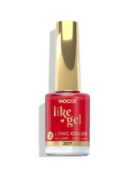 Esmalte efecto gel Inocos Like Gel 207 11 ml Rojo Copas