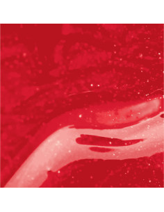Esmalte efecto gel Inocos Like Gel 208 11 ml rojo con brillos metalizados 2