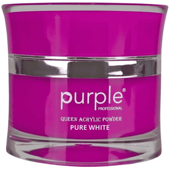 Polvo acrílico Purple Queen Pure White P1422 30 g Blanco