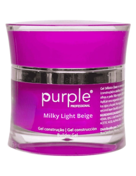 Gel de Construção Purple Milky Light Beige P256 15gr Bege Claro