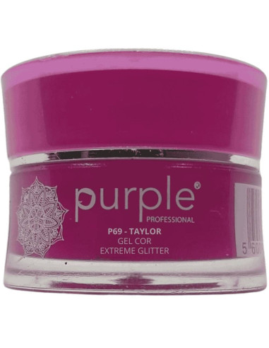 Color Gel Purple Taylor Extreme Glitter P69 5gr Dourado Cintilante