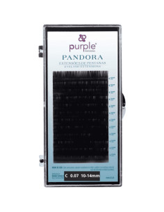 Extensiones de pestañas Purple Pandora C 0.07, mix 10-14 mm