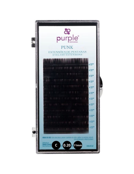 Extensiones de pestañas Purple Punk C 0.20, 11 mm