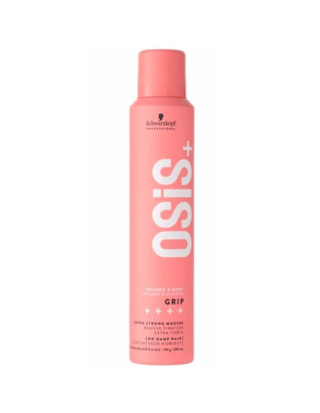 Schwarzkopf OSIS+ Grip Mousse Extra Forte 200ml - Volume, Brilho e Fixação Duradoura