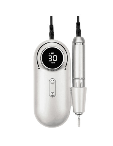 Torno Portátil para Uñas de Gel 35.000 RPM Plata | Profesional