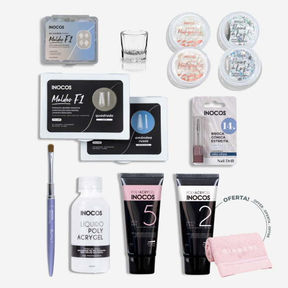 Inocos kit F1 de uñas almendra rusa