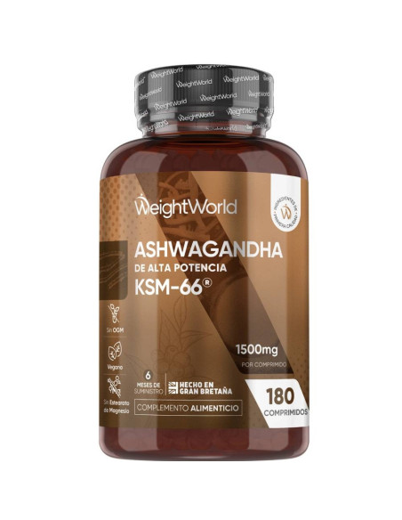 WeightWorld KSM-66 ashwagandha 1500 mg, 180 comprimidos