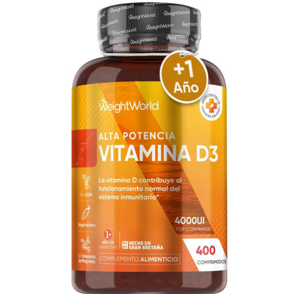 WeightWorld vitamina D3 4000 UI, 400 comprimidos