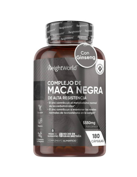 WeightWorld Black Maca Complex 5550 mg, 180 cápsulas