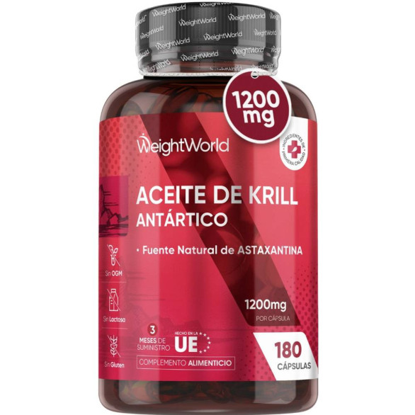 WeightWorld aceite de krill antártico 1200 mg, 180 cápsulas