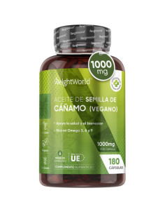 WeightWorld aceite de semillas de cáñamo 1000 mg, 180 cápsulas