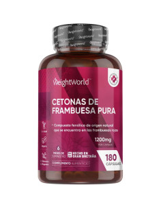 WeightWorld cetonas de frambuesa 1200 mg, 180 cápsulas
