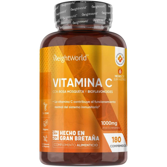 WeightWorld vitamina C 1000 mg con escaramujo, 180 comprimidos