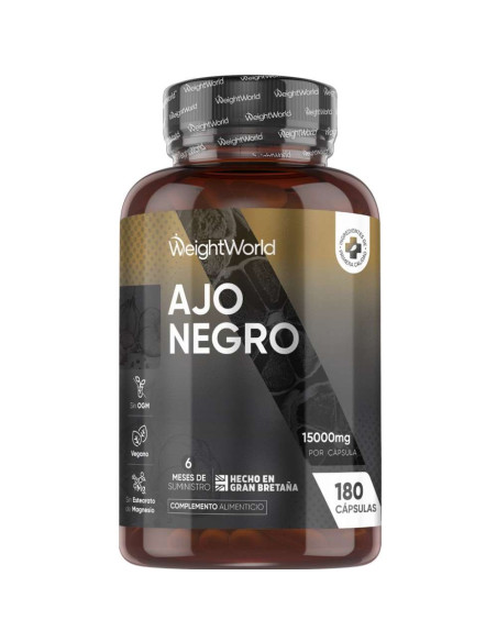 WeightWorld extracto de ajo negro, envase de 180 cápsulas