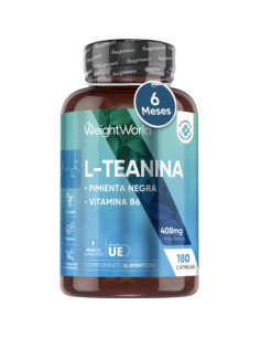 WeightWorld L-teanina con pimienta negra y B6, 180 cápsulas