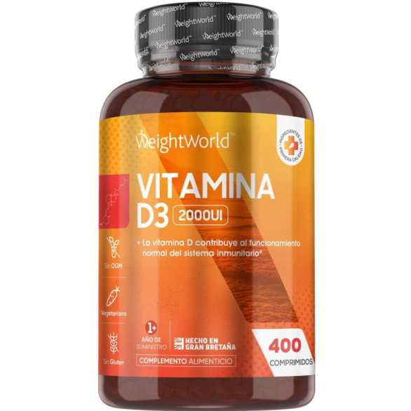 WeightWorld vitamina D3 2000 UI, 400 comprimidos