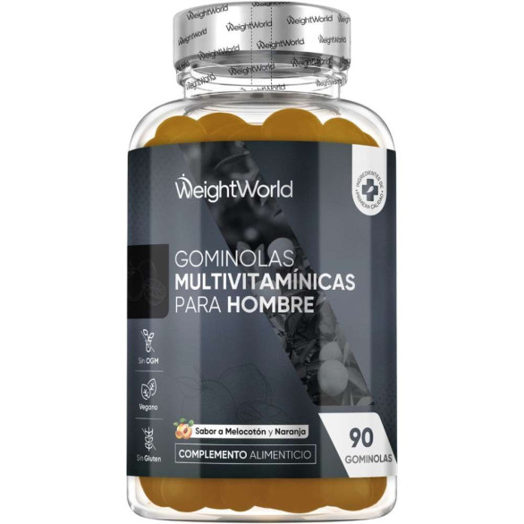 WeightWorld multivitamínico masculino con maca y ginseng, 90 gominolas