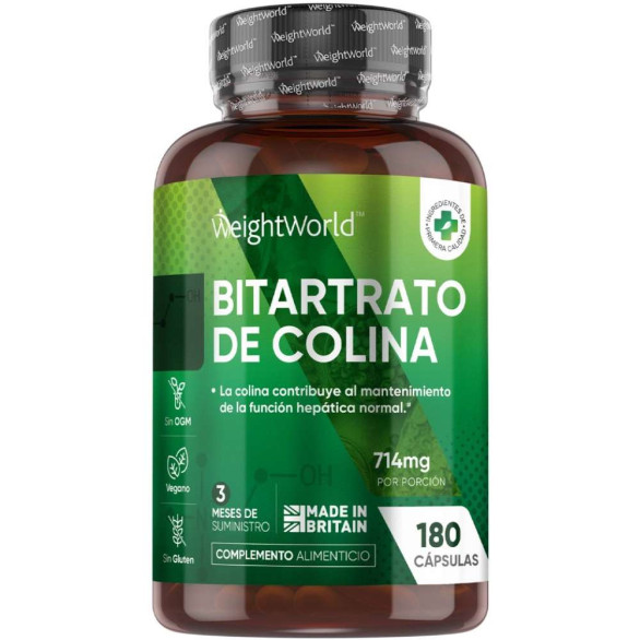 WeightWorld bitartrato de colina, 180 cápsulas