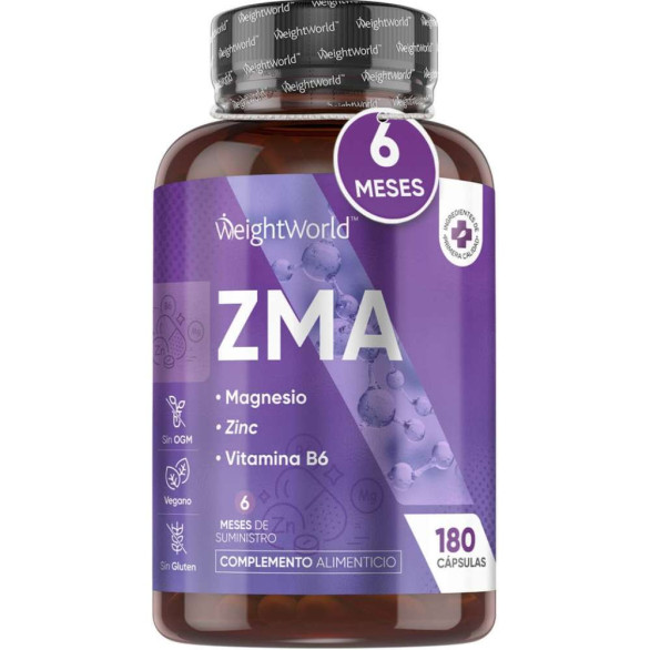 WeightWorld ZMA magnesio, zinc y B6, 180 cápsulas