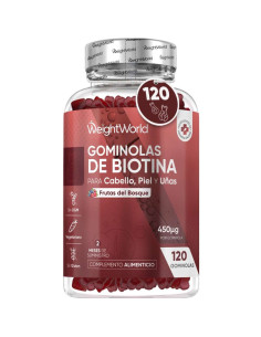 WeightWorld biotina y vitaminas 450 µg, 120 gominolas