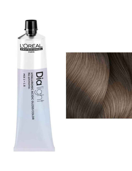 L’Oréal Dia Light 8.18 rubio claro ceniza irisado gloss sin amoniaco 60 ml