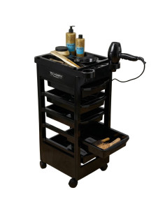 TechShen Eco carrito auxiliar de peluquería negro 2