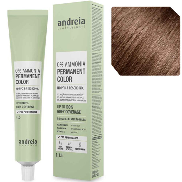 Andreia 0% Ammonia 5.74 castaño claro chocolate cobrizo 100 ml