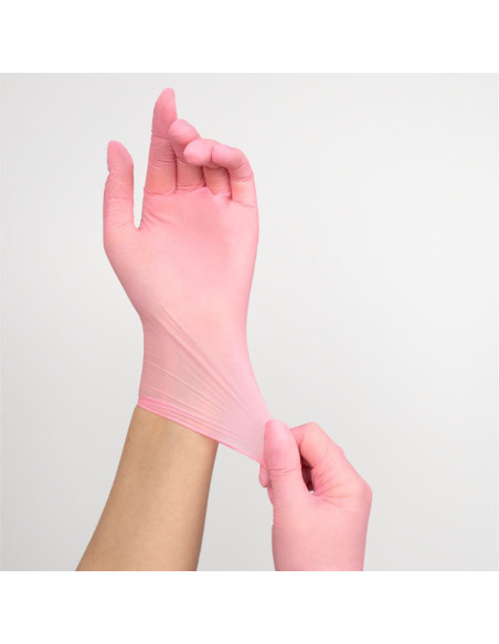 Inocos guantes de nitrilo rosas talla M 100 unidades