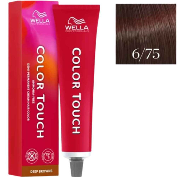 Wella Color Touch castaños profundos 6/75 rubio oscuro marrón caoba 60 ml