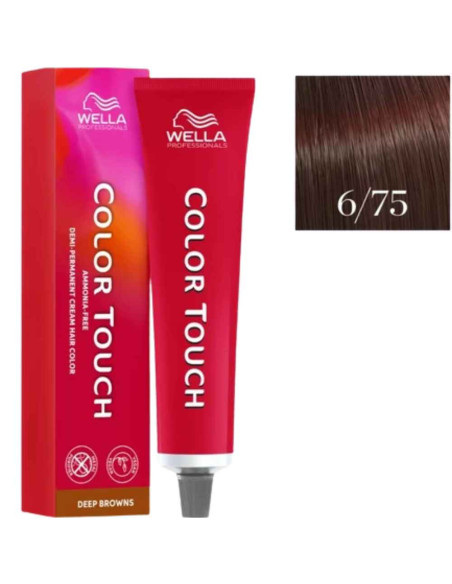 Wella Color Touch castaños profundos 6/75 rubio oscuro marrón caoba 60 ml