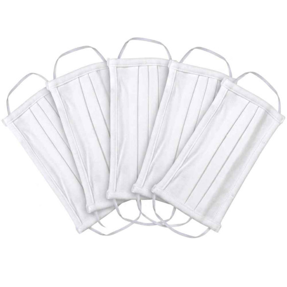 Mascarillas reutilizables blancas, pack de 5