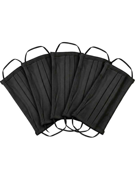Mascarillas reutilizables negras, pack de 5